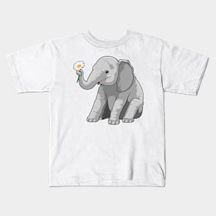 Elephant with Flower Kids T-Shirt